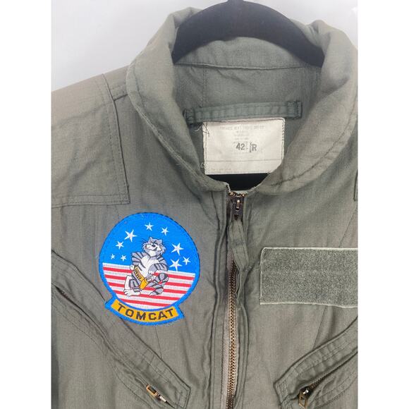 GENUINE US AIR FORCE GREEN NOMEX FIRE RESISTANT FLIGHT SUIT CWU-27/P Top Gun 42R - Picture 2 of 4